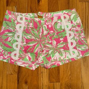 Lilly Pulitzer Pink and Green High Waist Shorts
